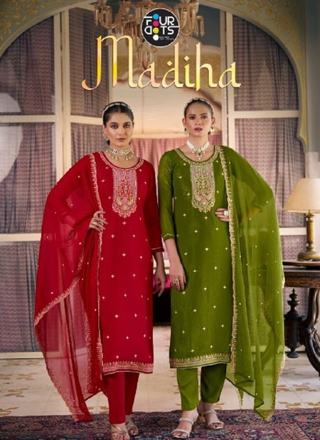 Madiha By Fourdots Designer Crush Silk Online Dress Material Wholesale